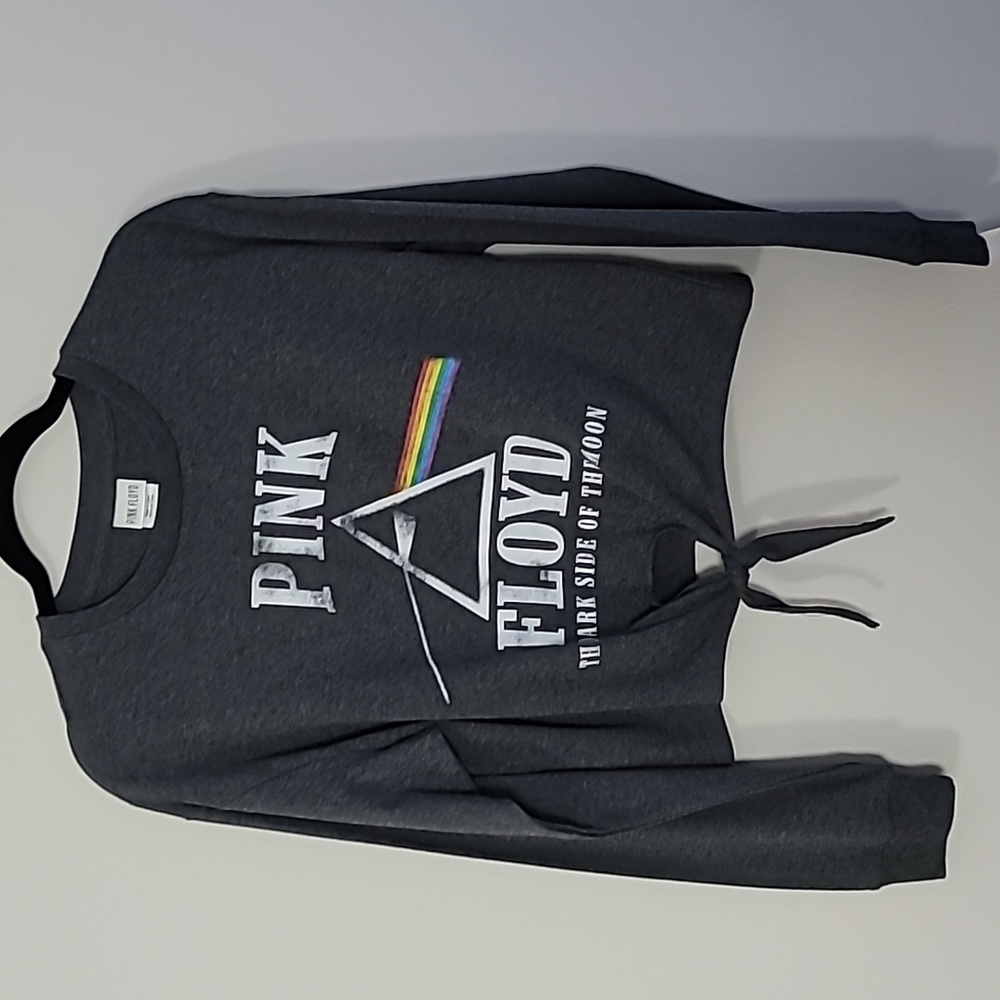 Pink Floyd grey cotton long sleeve crop top M Breathable